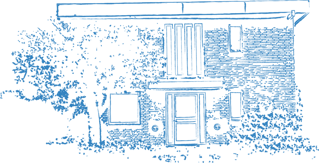 Grafisk illustration af House of Leads-huset
